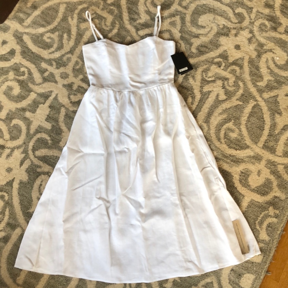 New! Reformation white linen Olivia dress size 2